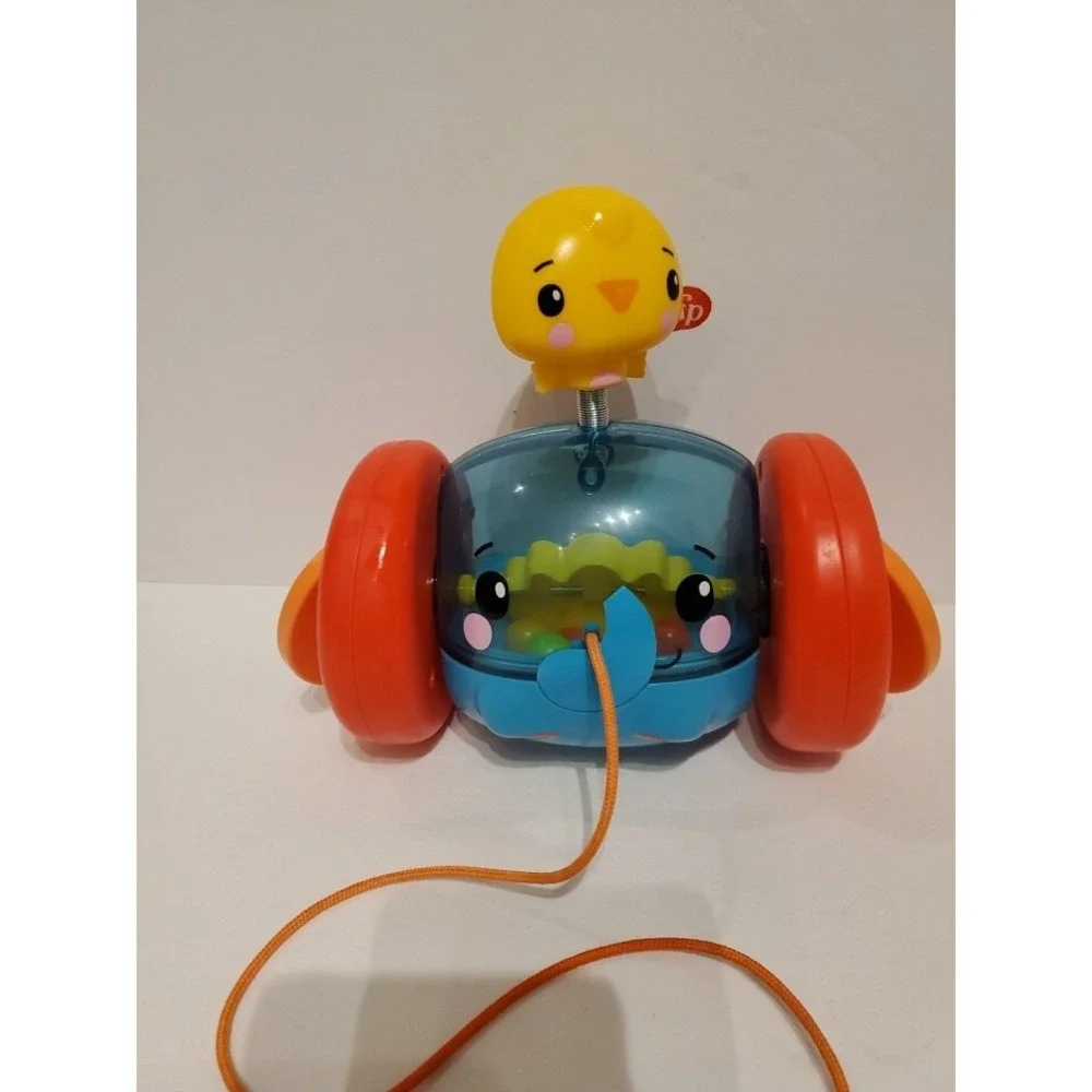 Fisher Price Pull Along Elephant Toy Birdie Popping Beads GTK14 2021 Blue Orange